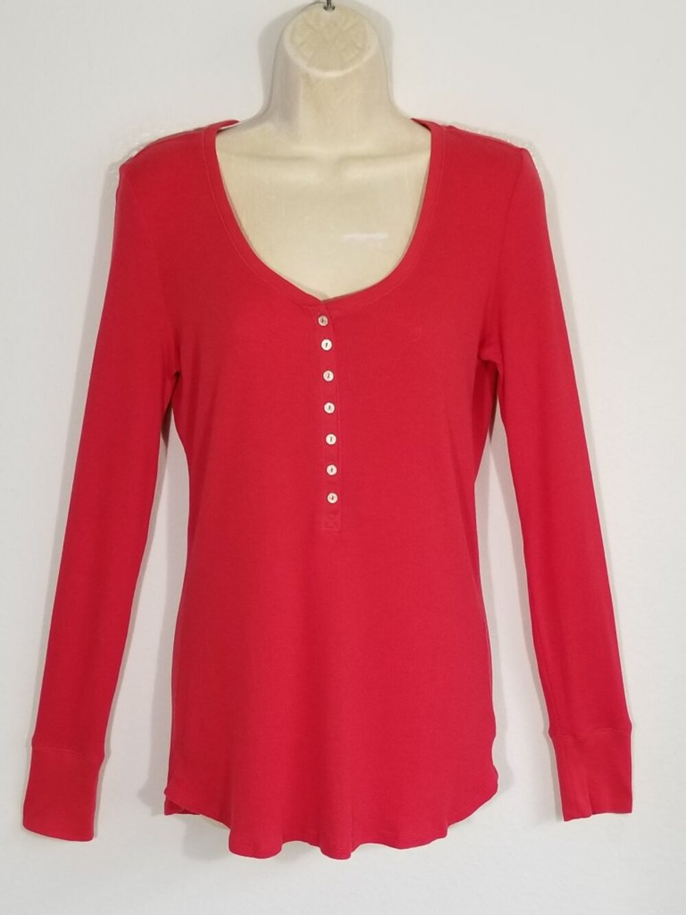 VICTORIA'S SECRET Henley Top Ribbed Knit 7106E1M